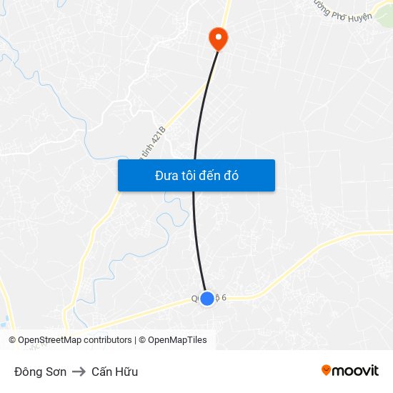 Đông Sơn to Cấn Hữu map