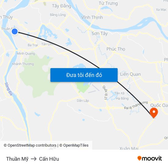 Thuần Mỹ to Cấn Hữu map