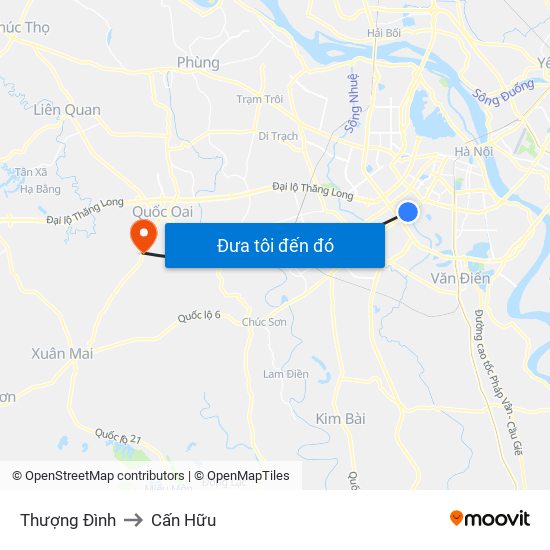 Thượng Đình to Cấn Hữu map