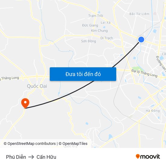 Phú Diễn to Cấn Hữu map