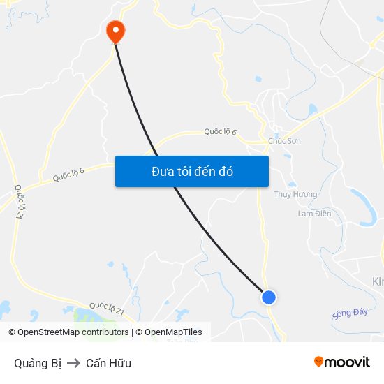 Quảng Bị to Cấn Hữu map