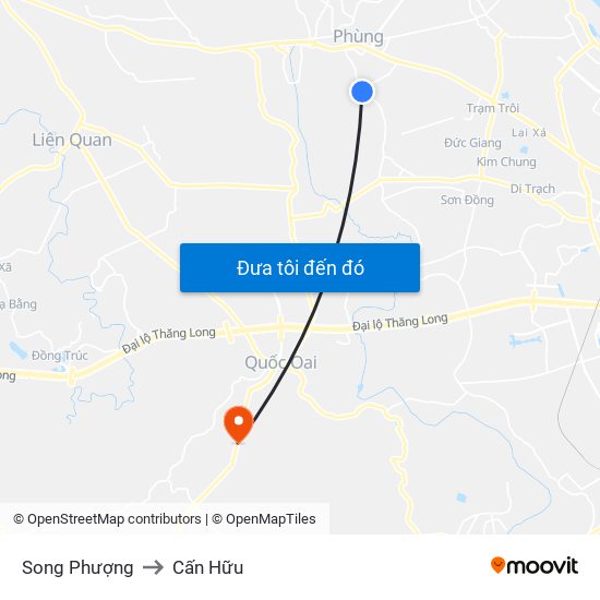 Song Phượng to Cấn Hữu map