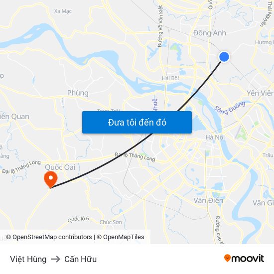 Việt Hùng to Cấn Hữu map