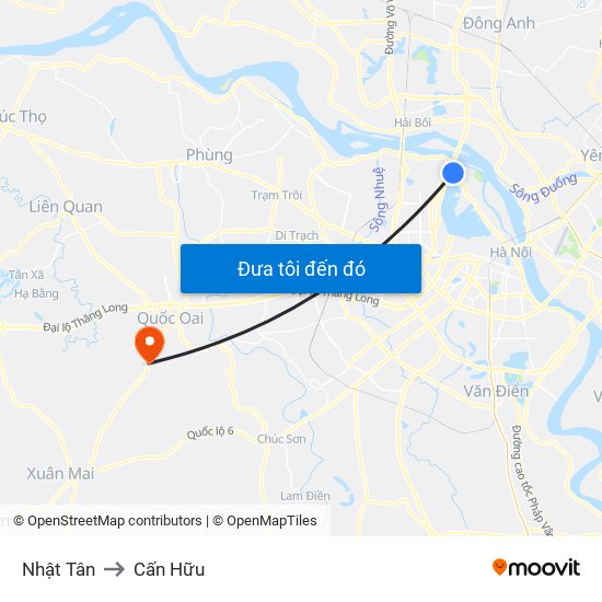 Nhật Tân to Cấn Hữu map