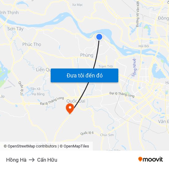 Hồng Hà to Cấn Hữu map