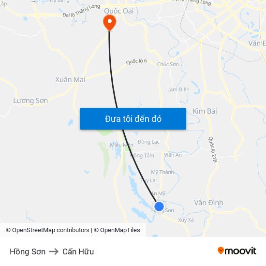 Hồng Sơn to Cấn Hữu map