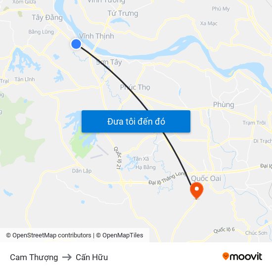 Cam Thượng to Cấn Hữu map