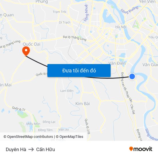 Duyên Hà to Cấn Hữu map