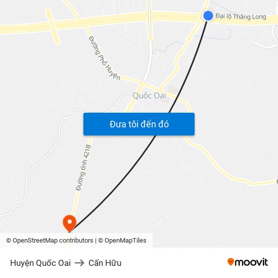 Huyện Quốc Oai to Cấn Hữu map