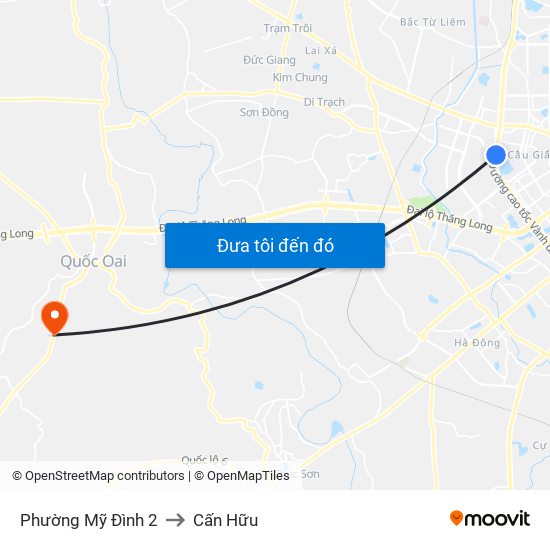 Phường Mỹ Đình 2 to Cấn Hữu map