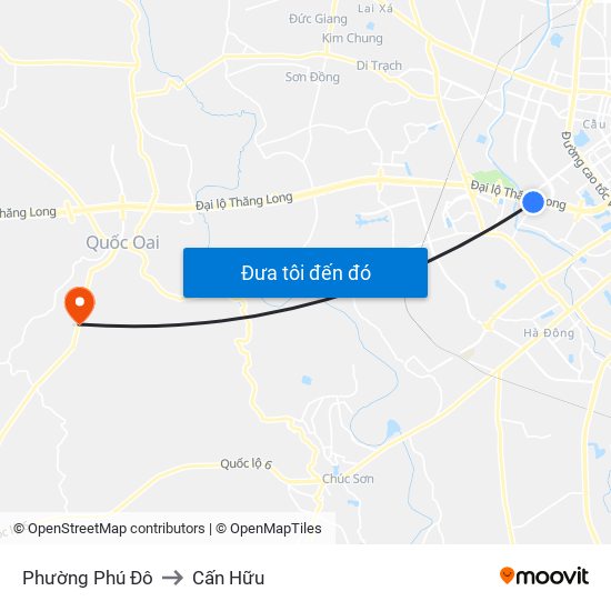 Phường Phú Đô to Cấn Hữu map