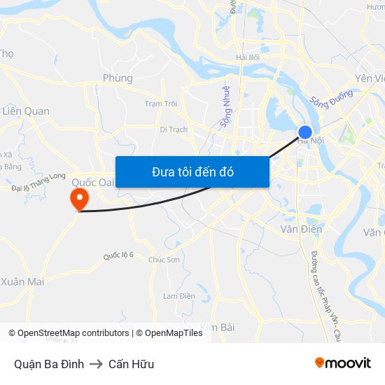 Quận Ba Đình to Cấn Hữu map