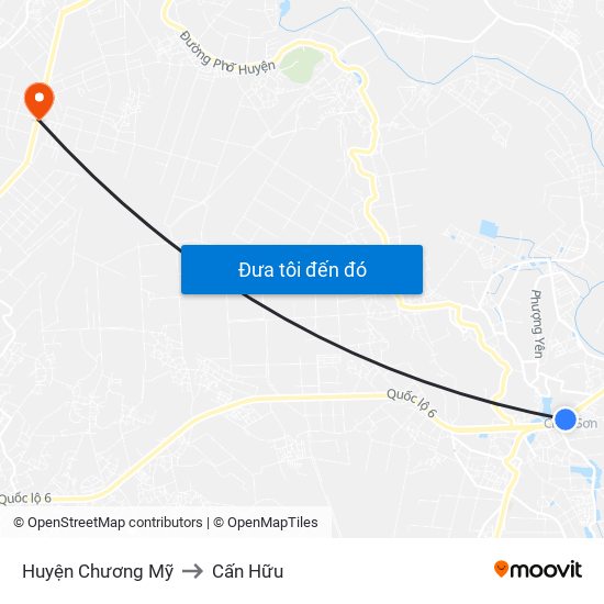 Huyện Chương Mỹ to Cấn Hữu map