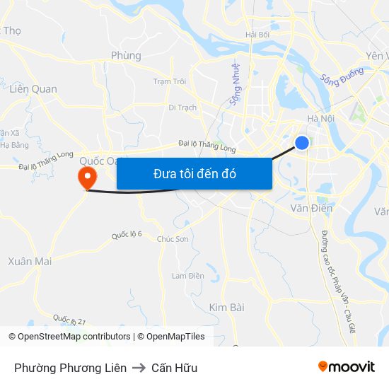 Phường Phương Liên to Cấn Hữu map