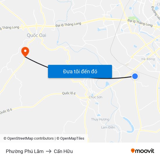 Phường Phú Lãm to Cấn Hữu map