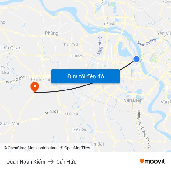 Quận Hoàn Kiếm to Cấn Hữu map