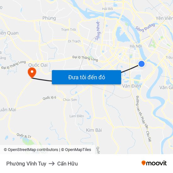 Phường Vĩnh Tuy to Cấn Hữu map