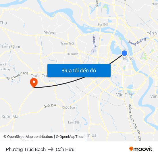 Phường Trúc Bạch to Cấn Hữu map