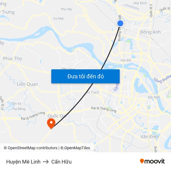 Huyện Mê Linh to Cấn Hữu map