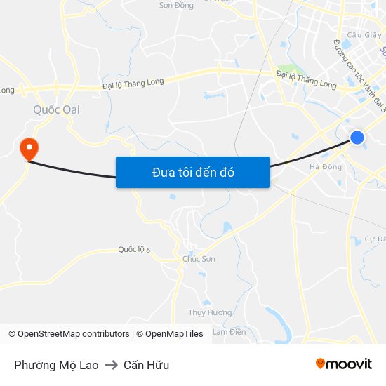 Phường Mộ Lao to Cấn Hữu map