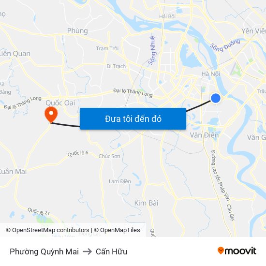 Phường Quỳnh Mai to Cấn Hữu map