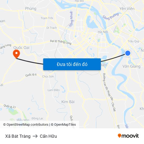 Xã Bát Tràng to Cấn Hữu map