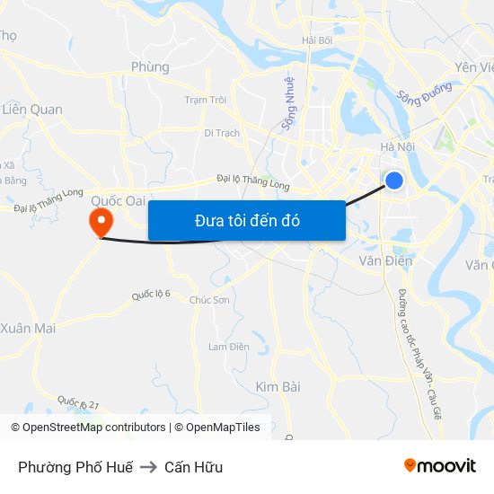Phường Phố Huế to Cấn Hữu map