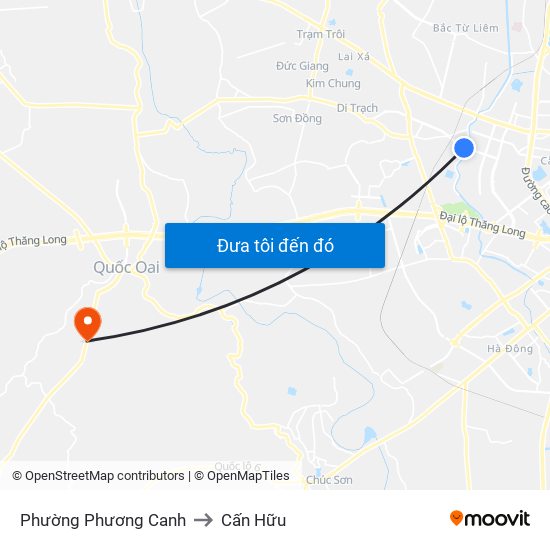 Phường Phương Canh to Cấn Hữu map