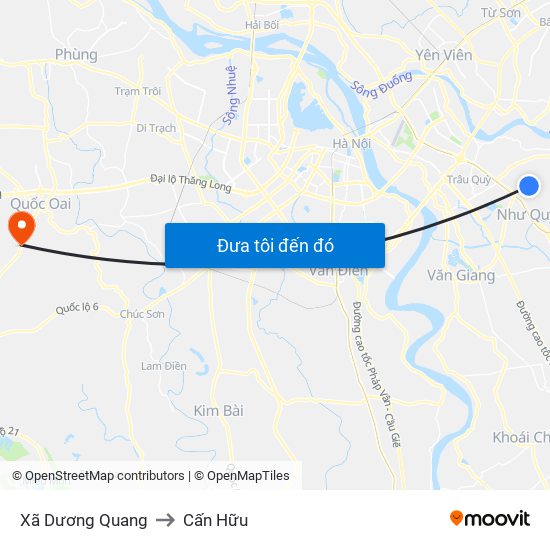 Xã Dương Quang to Cấn Hữu map