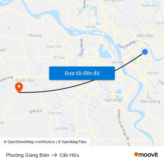 Phường Giang Biên to Cấn Hữu map