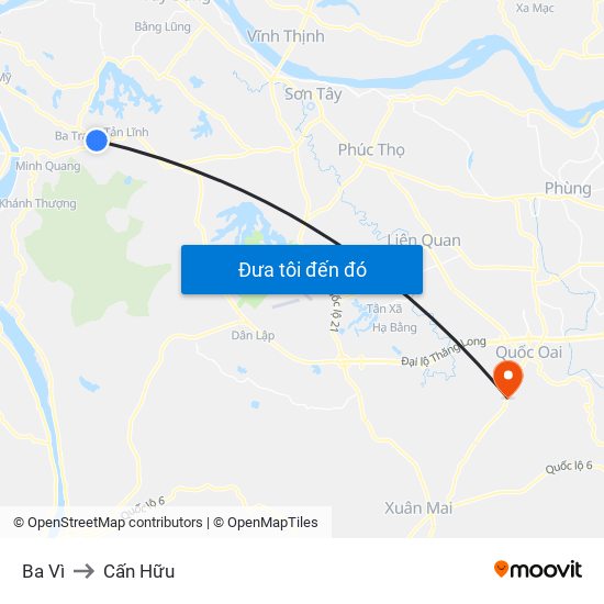 Ba Vì to Cấn Hữu map