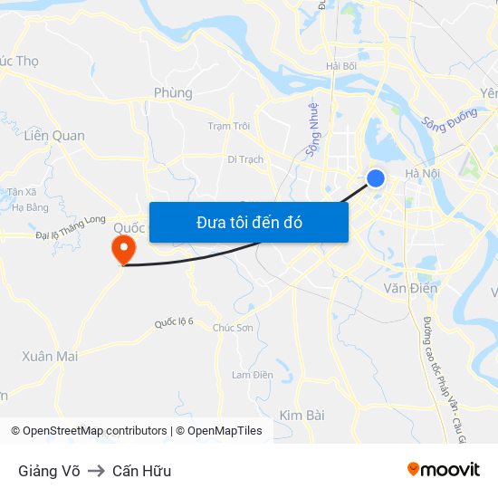 Giảng Võ to Cấn Hữu map