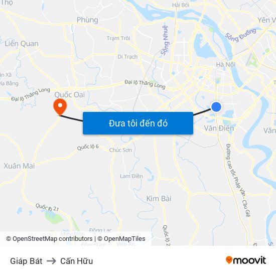 Giáp Bát to Cấn Hữu map