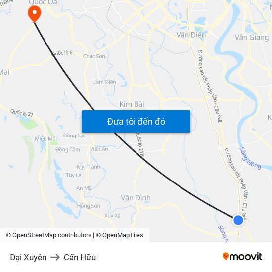 Đại Xuyên to Cấn Hữu map