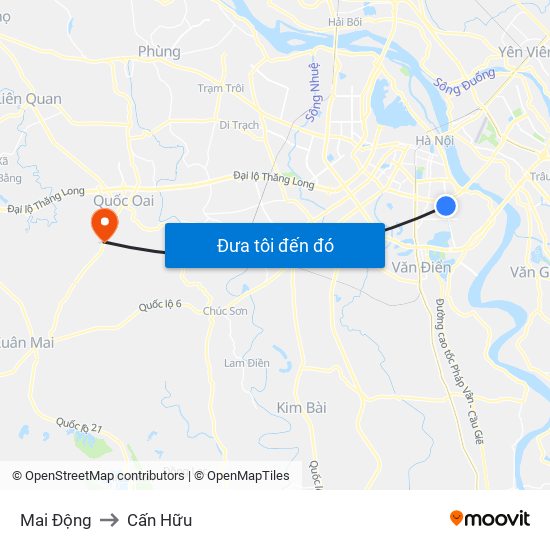 Mai Động to Cấn Hữu map