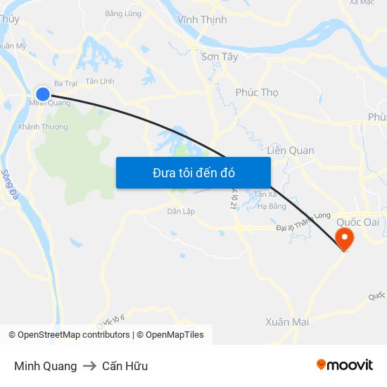 Minh Quang to Cấn Hữu map