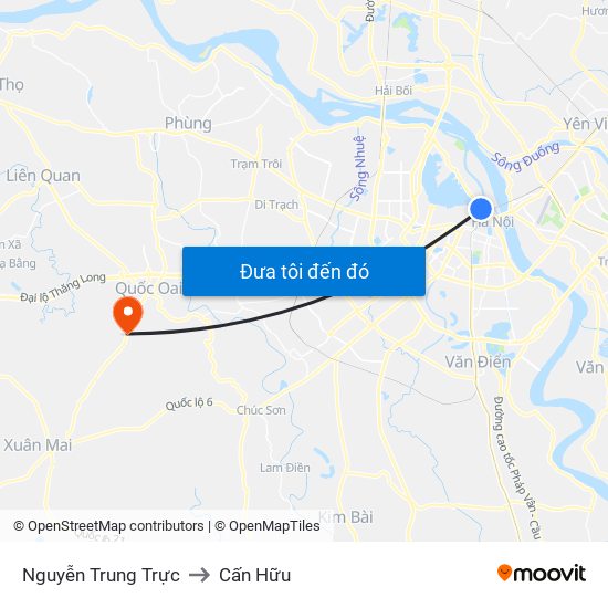Nguyễn Trung Trực to Cấn Hữu map