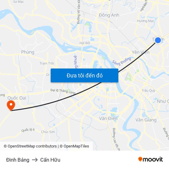 Đình Bảng to Cấn Hữu map