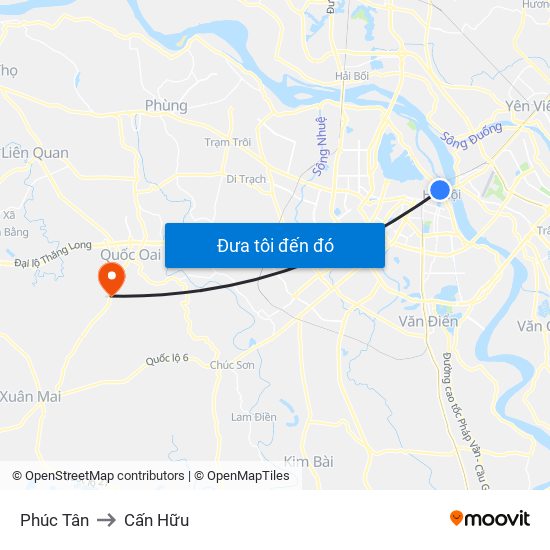 Phúc Tân to Cấn Hữu map