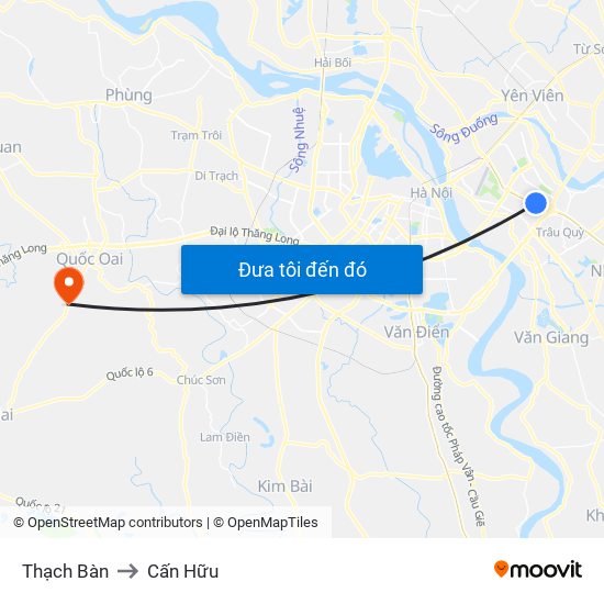 Thạch Bàn to Cấn Hữu map