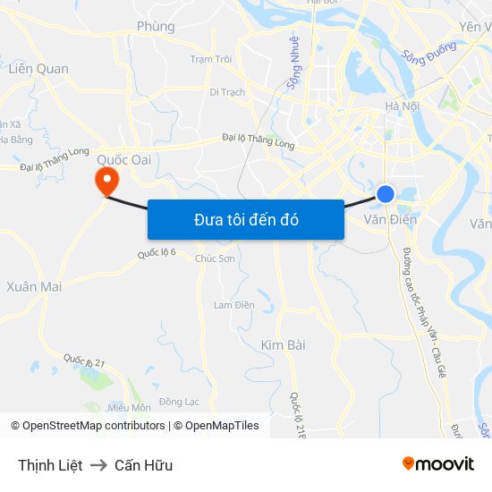 Thịnh Liệt to Cấn Hữu map