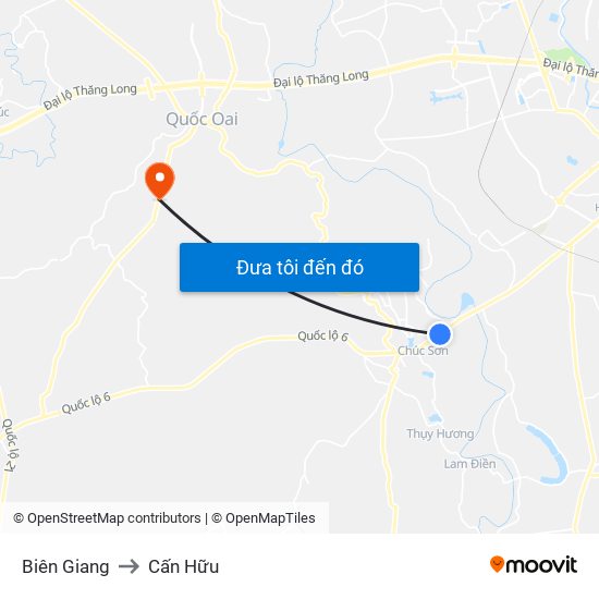 Biên Giang to Cấn Hữu map