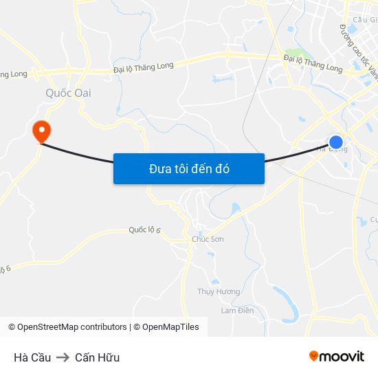 Hà Cầu to Cấn Hữu map
