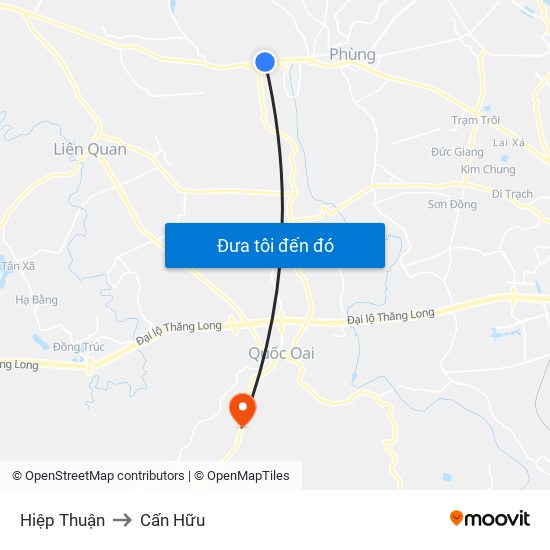 Hiệp Thuận to Cấn Hữu map