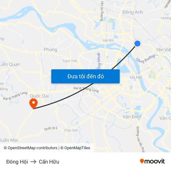 Đông Hội to Cấn Hữu map