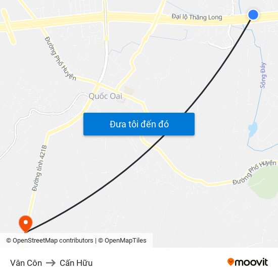 Vân Côn to Cấn Hữu map