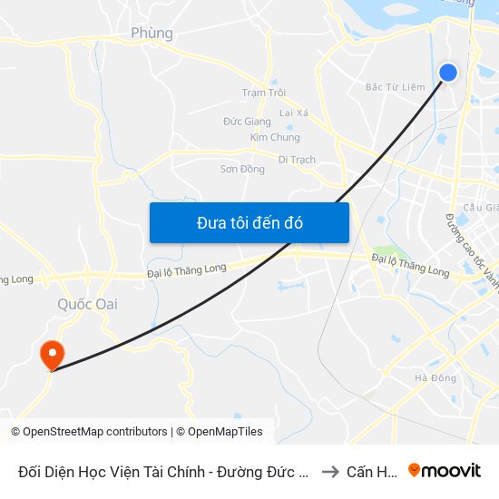 Đối Diện Học Viện Tài Chính - Đường Đức Thắng to Cấn Hữu map