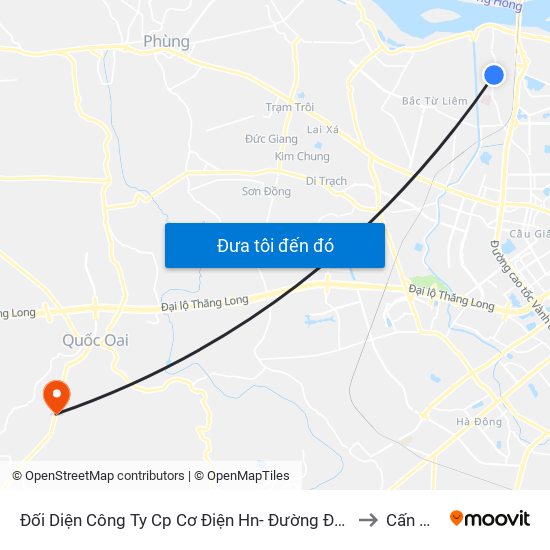 Đối Diện Công Ty Cp Cơ Điện Hn- Đường Đức Thắng to Cấn Hữu map