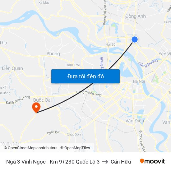 Ngã 3 Vĩnh Ngọc - Km 9+230 Quốc Lộ 3 to Cấn Hữu map