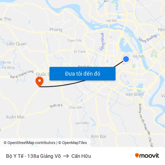 Bộ Y Tế - 138a Giảng Võ to Cấn Hữu map